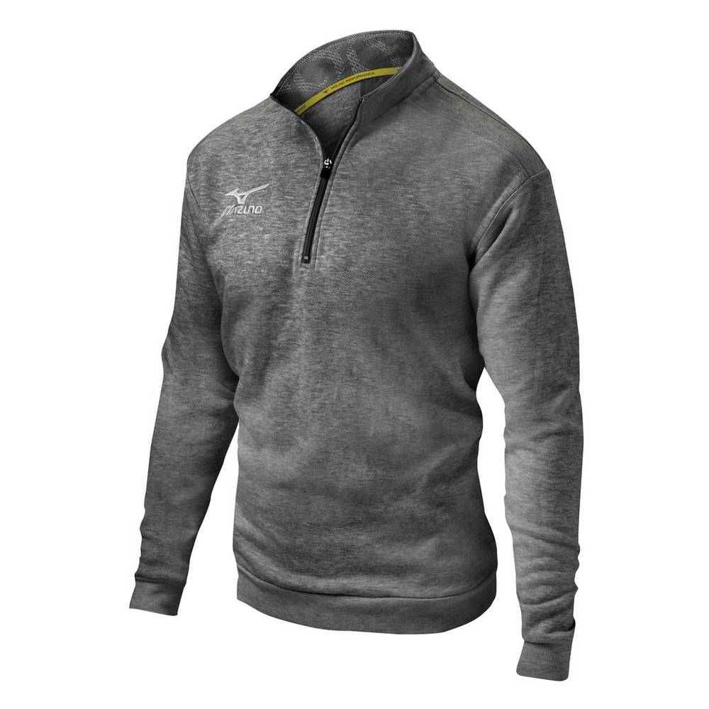 Maglione Mizuno 1/2 Cerniera Fleece Uomo - Grigie - 71805-PXBY